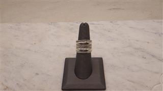 925, CIDER BAND RING, WOVEN ROPE DESIGN, SIZE 7, SIGNS OF WEAR, SCRATCHES